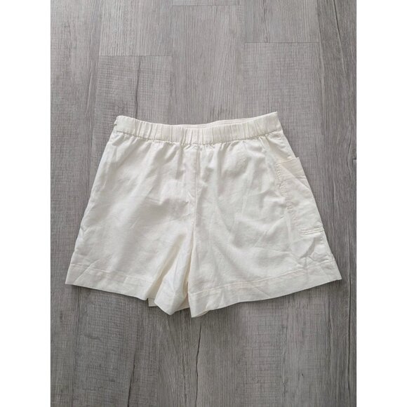 Nwt Uniqlo White Skorts Linen Blend Highrise Pocket Sz M Zipper Side 29"X3" - Picture 11 of 11